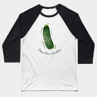 Peace Love Zucchini Watercolor Cute Baseball T-Shirt